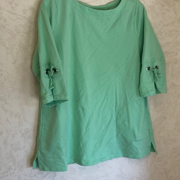 D. & Co. Tops - D & Co. Active 1/4 Sleeve Mint Green Top Size L